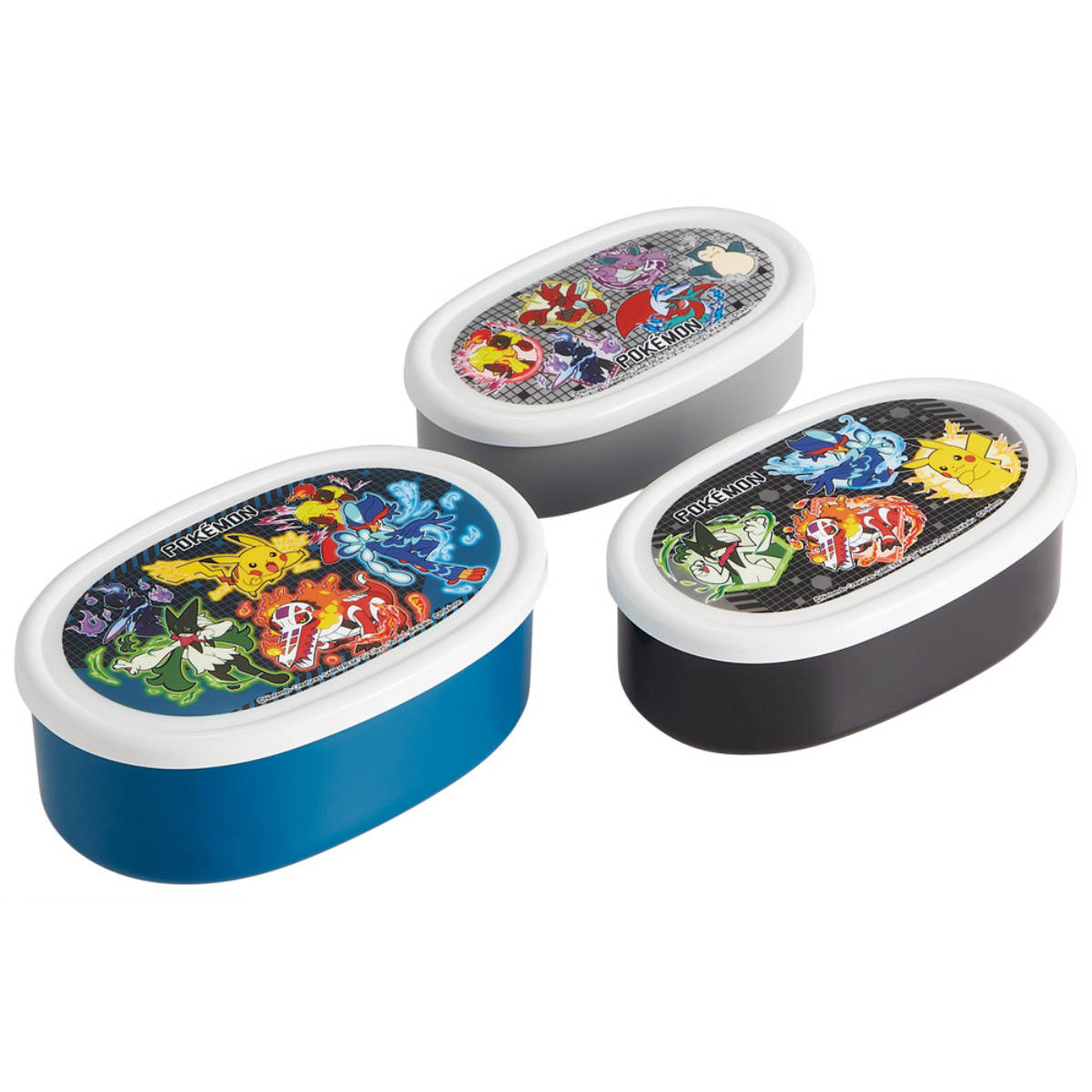 弁当箱 抗菌シール容器3Pセット ポケモン25 ( ポケモン レンジ対応 保存容器 シール容器 ランチボックス 抗菌 日本製 レンジOK 弁当 お弁当 抗菌加工 果物ケース デザートケース フルーツケース )