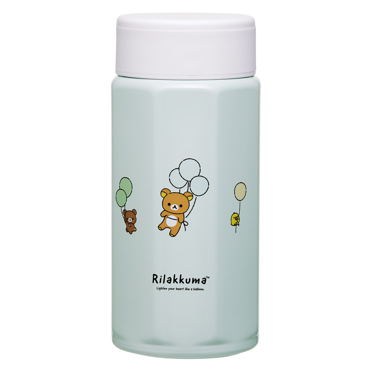 水筒 八角ステンレスボトル350ml リラックマ ふわっと風船 ( マグボトル 保温 保冷 直飲み マグ W飲み口 ボトル コンパクト 広口 八角形 ステンレス ステンレスボトル マイボトル ミニボトル スリム )