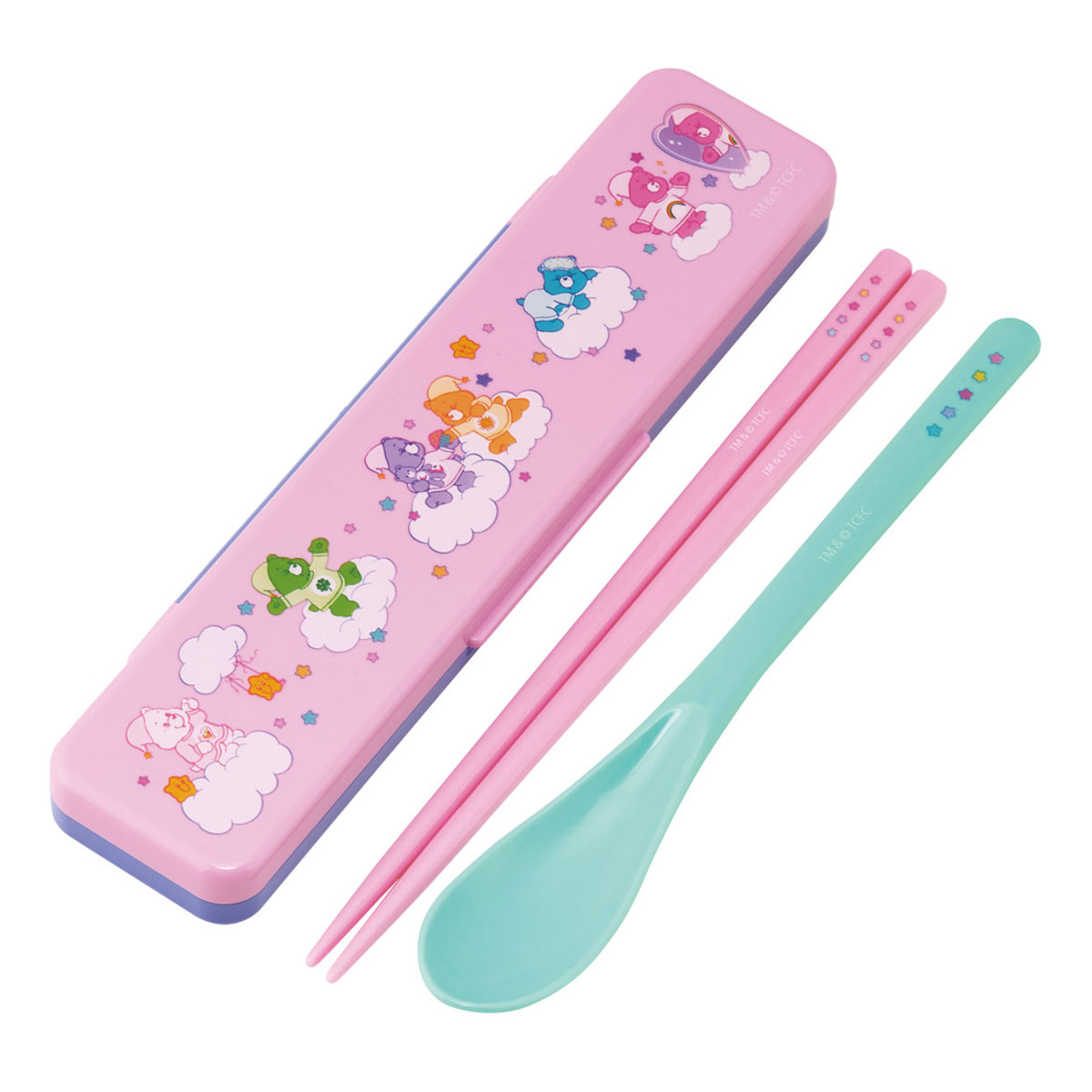 コンビセット お箸 スプーン 抗菌コンビセット Care Bears ケアベア ( 食洗機対応 18センチ 音の鳴らない カトラリー 抗菌 日本製 食洗機OK カトラリーセット 銀 AG 持ち運び お弁当 弁当 抗菌加工 箸箱 )