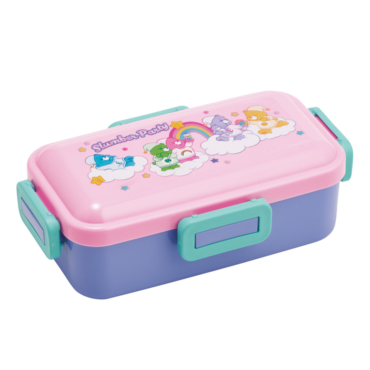 弁当箱 1段 530ml 抗菌ふわっと弁当箱 Care Bears ケアベア ( ランチボックス 食洗機対応 レンジ対応 一段 抗菌 ドーム型 4点ロック 日本製 仕切り付き 銀 AG 抗菌加工 食洗機OK レンジOK お弁当 弁当 一段弁当 )