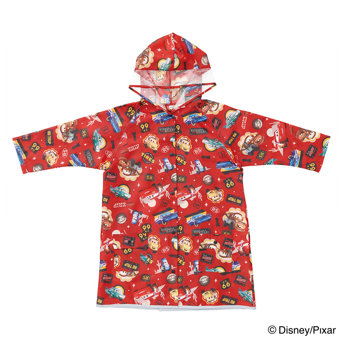 レインコート リュック・ランドセルが背負えるレインコート キッズ 子供用 ( 110~125cm かっぱ 雨具 レインウェア ランドセル リュック 対応 男の子 女の子 幼稚園 保育園 通園 雨合羽 入園 入学 準備 レイングッズ キャラクター ) 【カーズ】 カーズ