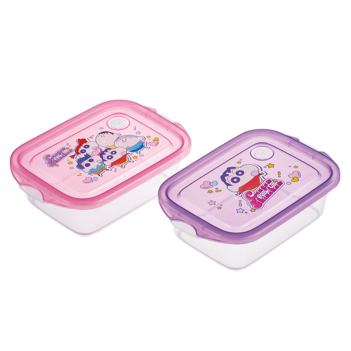 弁当箱 500ml 2個セット 抗菌シールボックスM2P クレしん25 ( クレヨンしんちゃん お弁当箱 抗菌 シールボックス M レンジ対応 保存容器 2個 セット 抗菌加工 ランチボックス 電子レンジ 対応 1段 アウトドア )