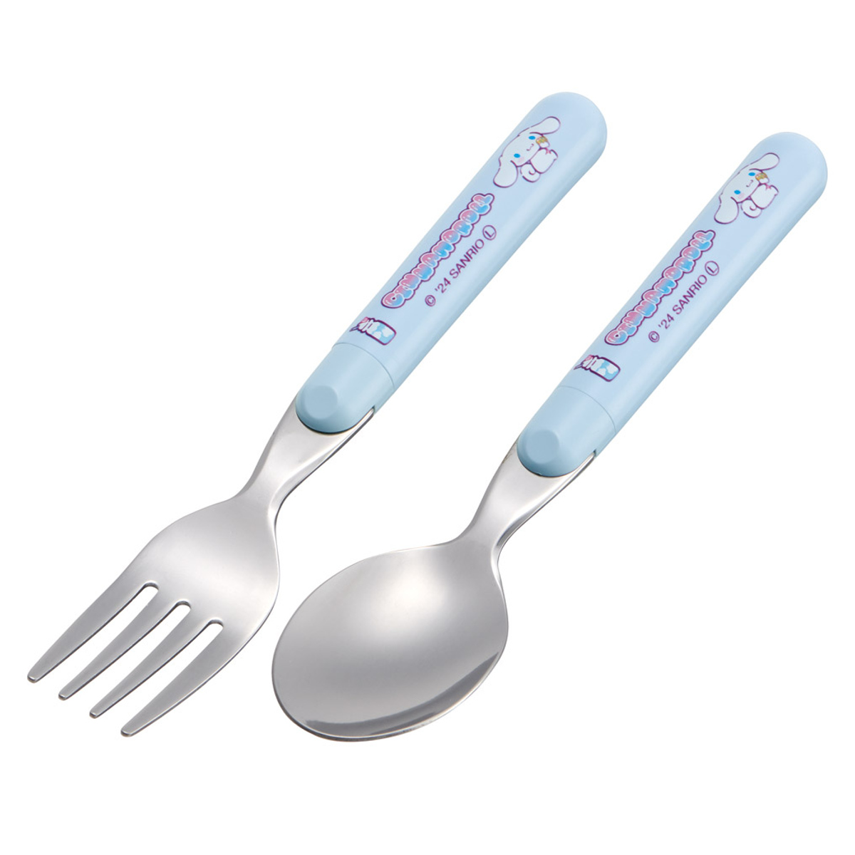 スプーン&フォークセット シナモロール マシュグミ サンリオ キャラクター 日本製 ( スプーン フォーク セット 子供 持ちやすい ステンレス 食洗機対応 シナモン 子ども カトラリー 食器 ベビー 赤ちゃん キッズ 幼児 )