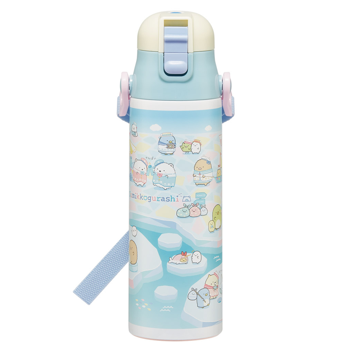 水筒 580ml 超軽量ダイレクトボトル すみっコぐらししろくまふるさと ( すみっコぐらし 保冷 軽量 直飲み ワンタッチ ステンレスボトル 子供用水筒 子供 直のみ 軽い 超軽量 ワンプッシュ ダイレクトボトル ダイレクト ボトル )