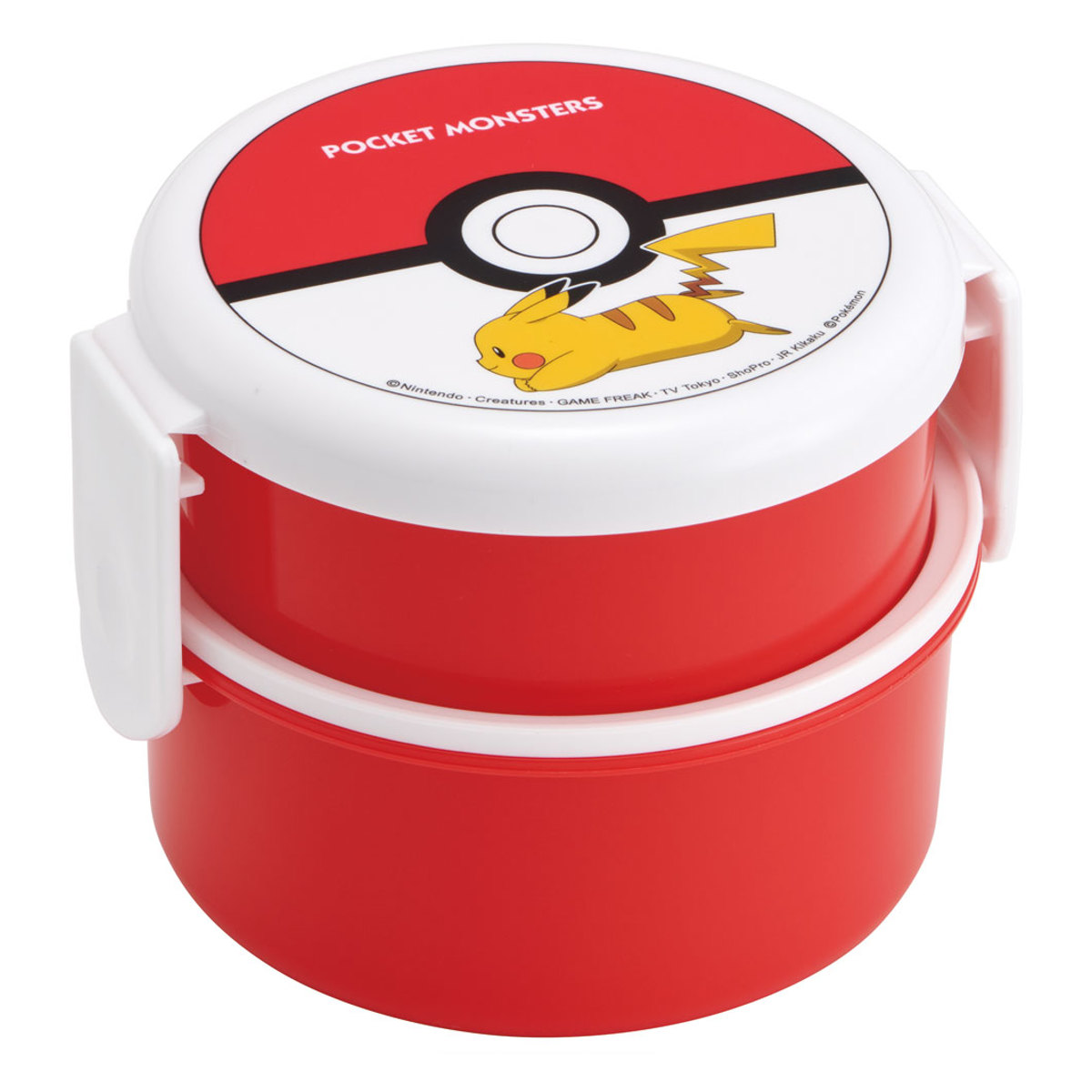 弁当箱 2段 500ml 抗菌 丸型 キャラクター ( クロミ ピングー プーさん ヒューイ バンビ ミッキー チップ&デール ポケモン ハンギョドン ポチャッコ シナモロール ぐでたま ) 【モンスターボール】 モンスターボール