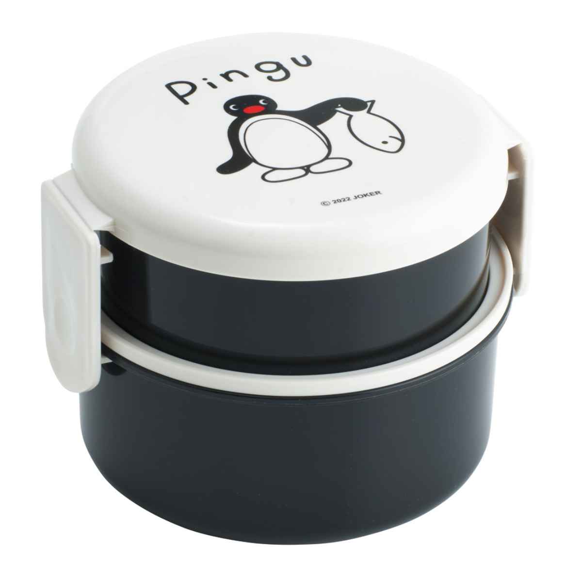 弁当箱 2段 500ml 抗菌 丸型 キャラクター ( クロミ ピングー プーさん ヒューイ バンビ ミッキー チップ&デール ポケモン ハンギョドン ポチャッコ シナモロール ぐでたま ) 【ピングー】 ピングー
