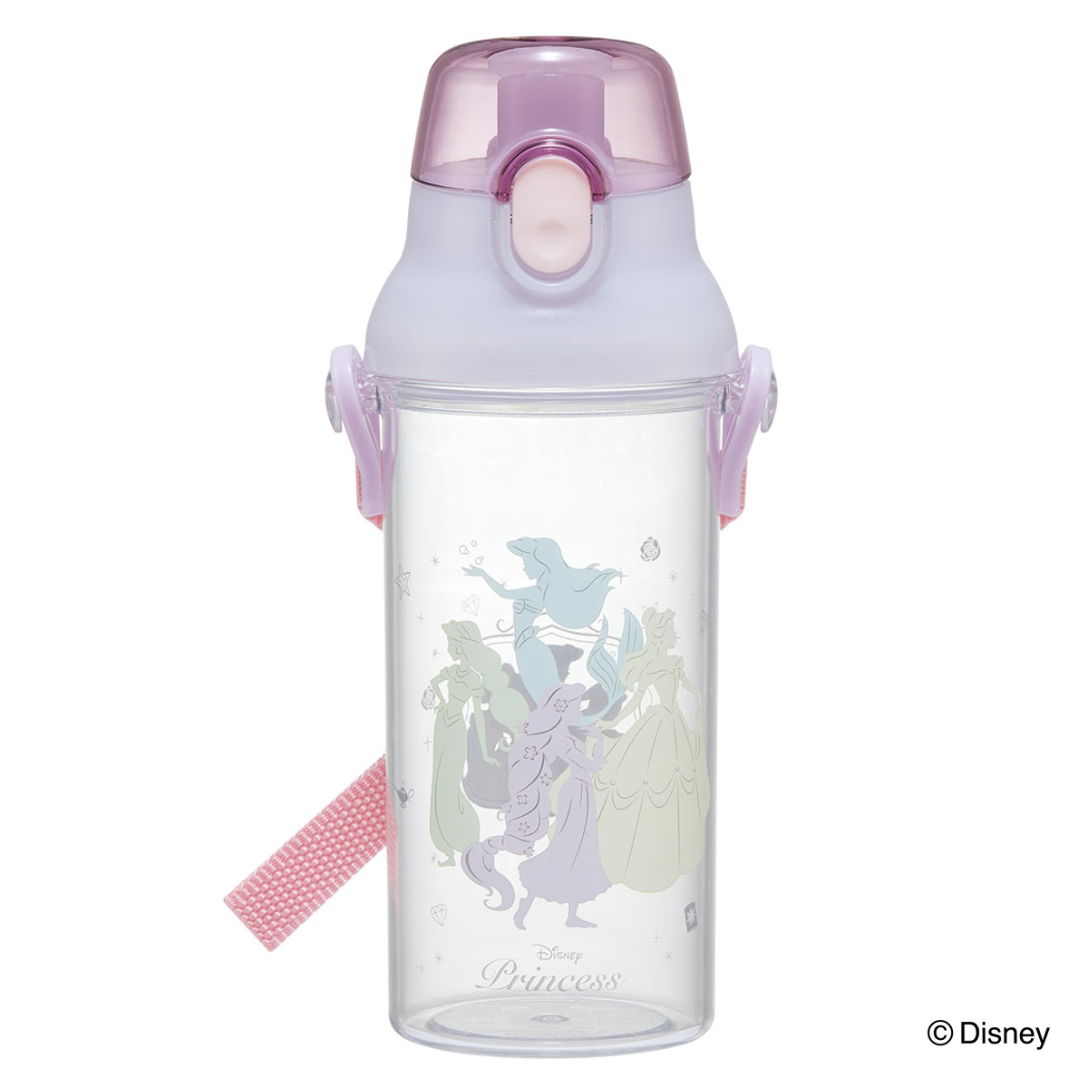 水筒 480ml 食洗機対応プラクリアボトル プリンセスシルエット ( 食洗機対応 直飲み プラボトル プラスチック ワンプッシュ ボトル 軽量 日本製 キッズ 子供用 クリアボトル クリア ダイレクトボトル 直のみ 食洗機 対応 )