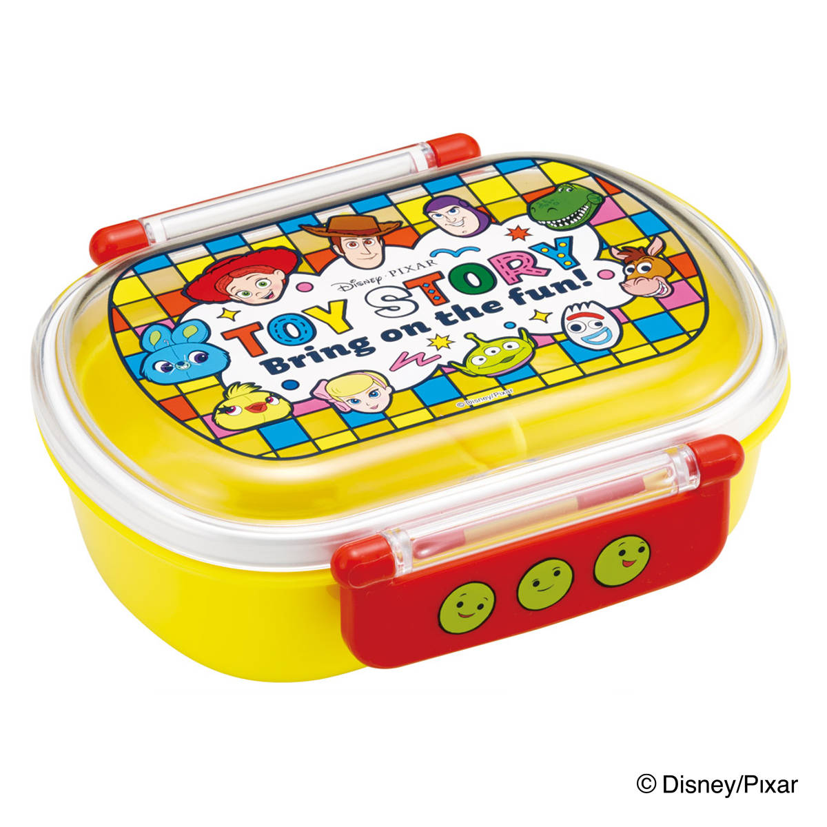 弁当箱 360ml 抗菌ふわっとタイトラン トイ・ストーリー25 ( トイ・ストーリー ランチボックス 食洗機対応 レンジ対応 抗菌 日本製 ドーム蓋 キッズ 子供 食洗機OK レンジOK お弁当 弁当 一段 2点ロック 銀 AG 抗菌加工 )