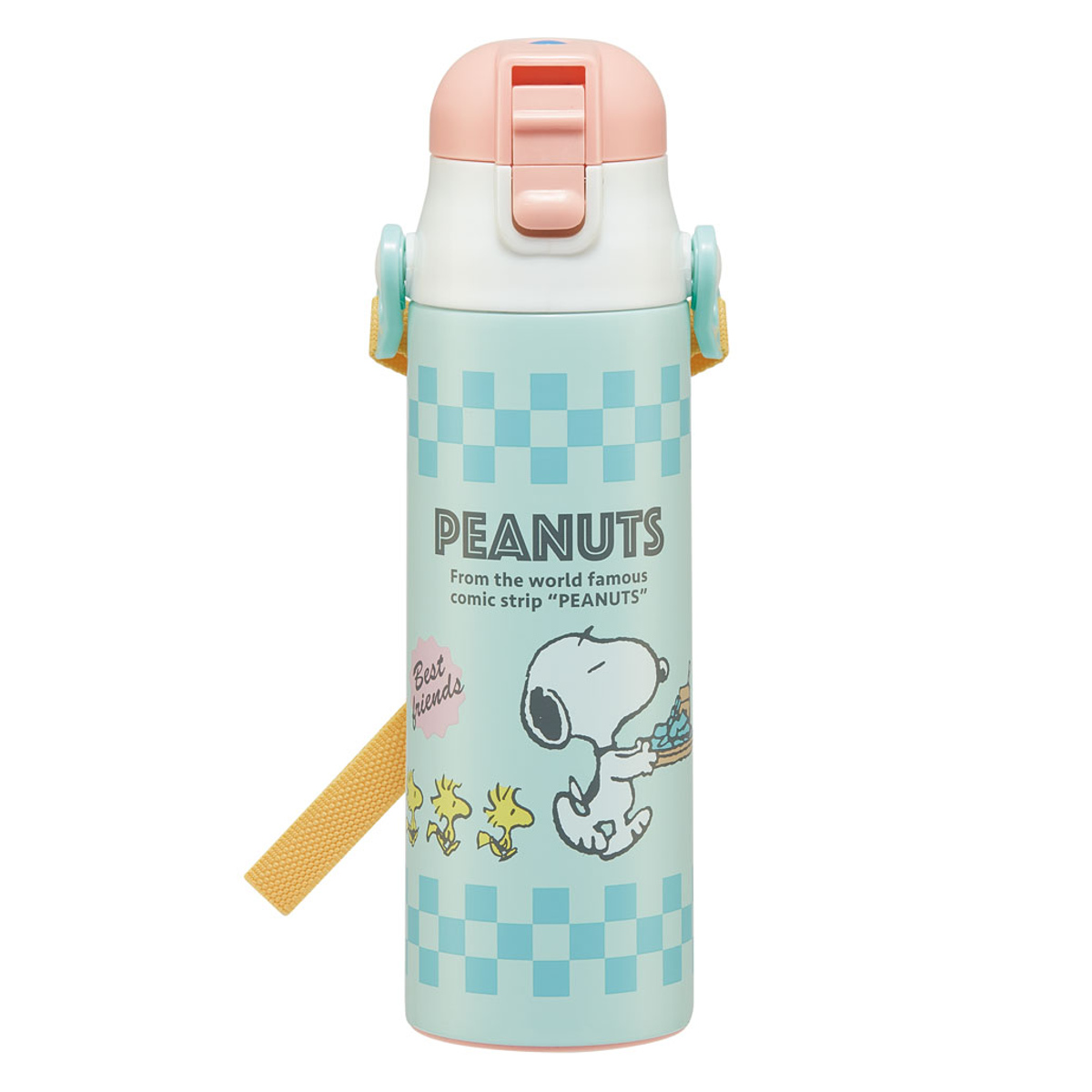 水筒 580ml 超軽量ダイレクトボトル スヌーピー 80sカフェ ( 保冷 軽量 直飲み ワンタッチ ステンレスボトル 子供用水筒 子供 直のみ 軽い 超軽量 ワンプッシュ ダイレクトボトル ダイレクト ボトル ワンタッチボトル )