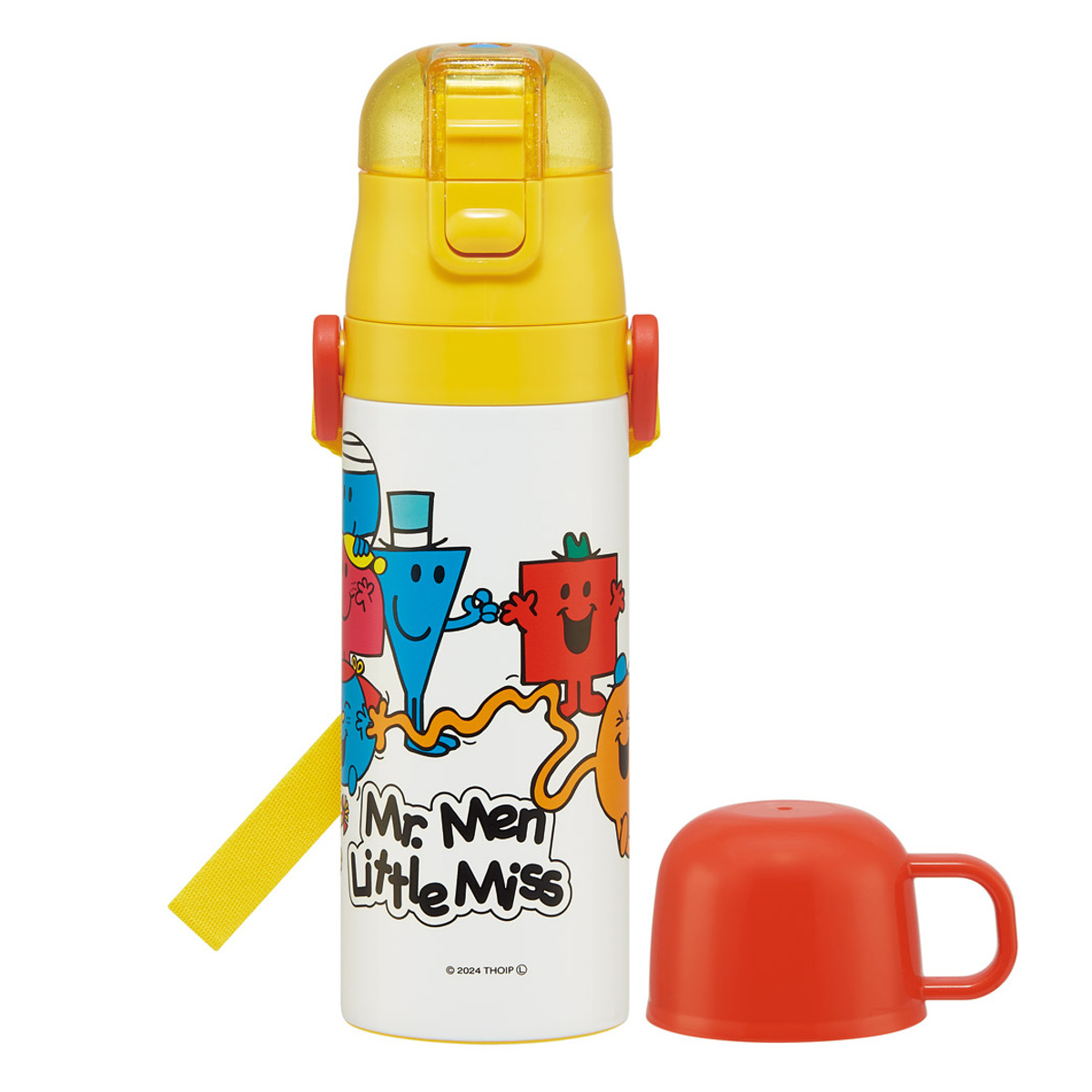 水筒 470ml 430ml 超軽量2WAYステンレスボトル Mr.Men ( 保冷 保温 直飲み コップ付き ワンプッシュ マグボトル コップ飲み 2way 子供用 すいとう ボトル キッズ ワンタッチ ステンレス 超軽量 軽量 )