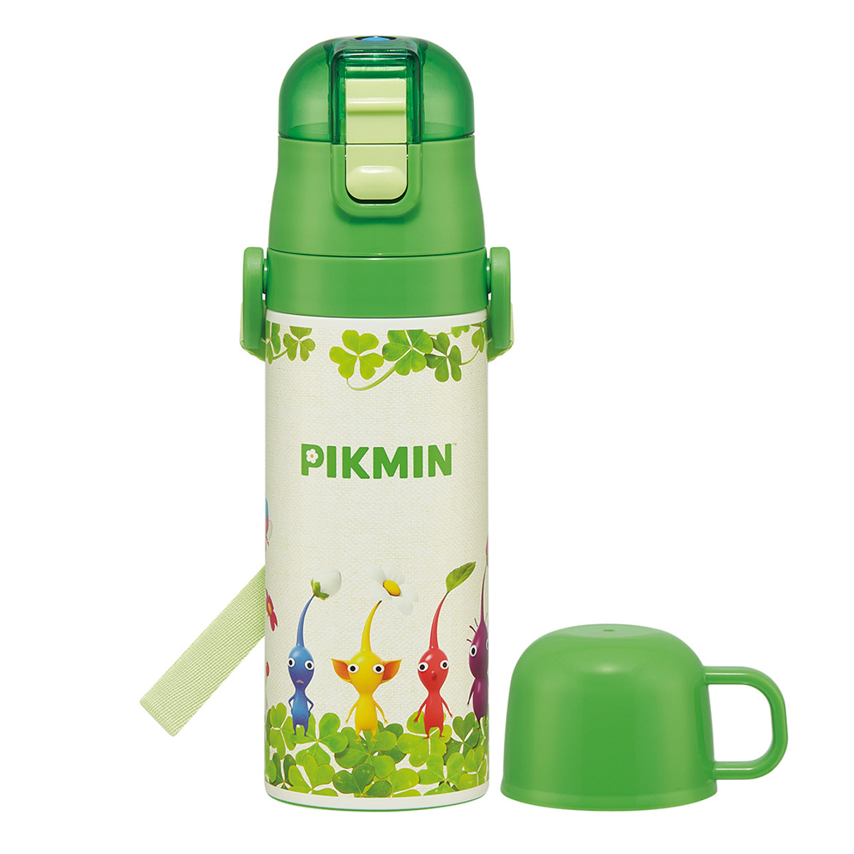 水筒 470ml 430ml 超軽量2WAYステンレスボトル ピクミン ( 保冷 保温 直飲み コップ付き ワンプッシュ マグボトル コップ飲み 2way 子供用 すいとう ボトル キッズ ワンタッチ ステンレス 超軽量 軽量 )