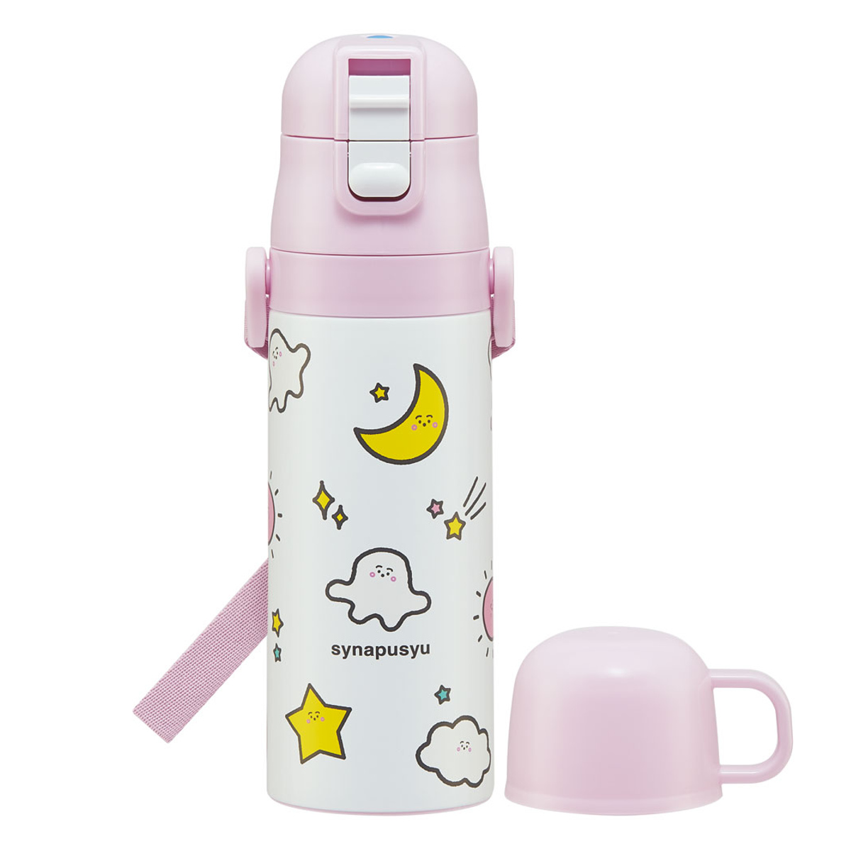 水筒 470ml 430ml 超軽量2WAYステンレスボトル シナぷしゅ ( 保冷 保温 直飲み コップ付き ワンプッシュ マグボトル コップ飲み 2way 子供用 すいとう ボトル キッズ ワンタッチ ステンレス 超軽量 軽量 )