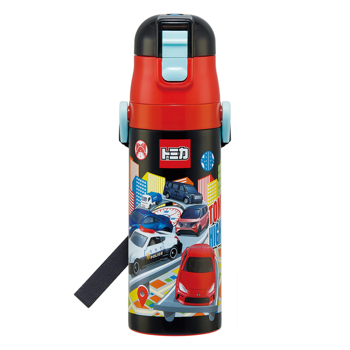 水筒 470ml 超軽量ダイレクトボトル トミカ25 ( 保冷 軽量 直飲み ワンタッチ ステンレスボトル 子供用水筒 子供 直のみ 軽い 超軽量 ワンプッシュ ダイレクトボトル ダイレクト ボトル ステンレス )