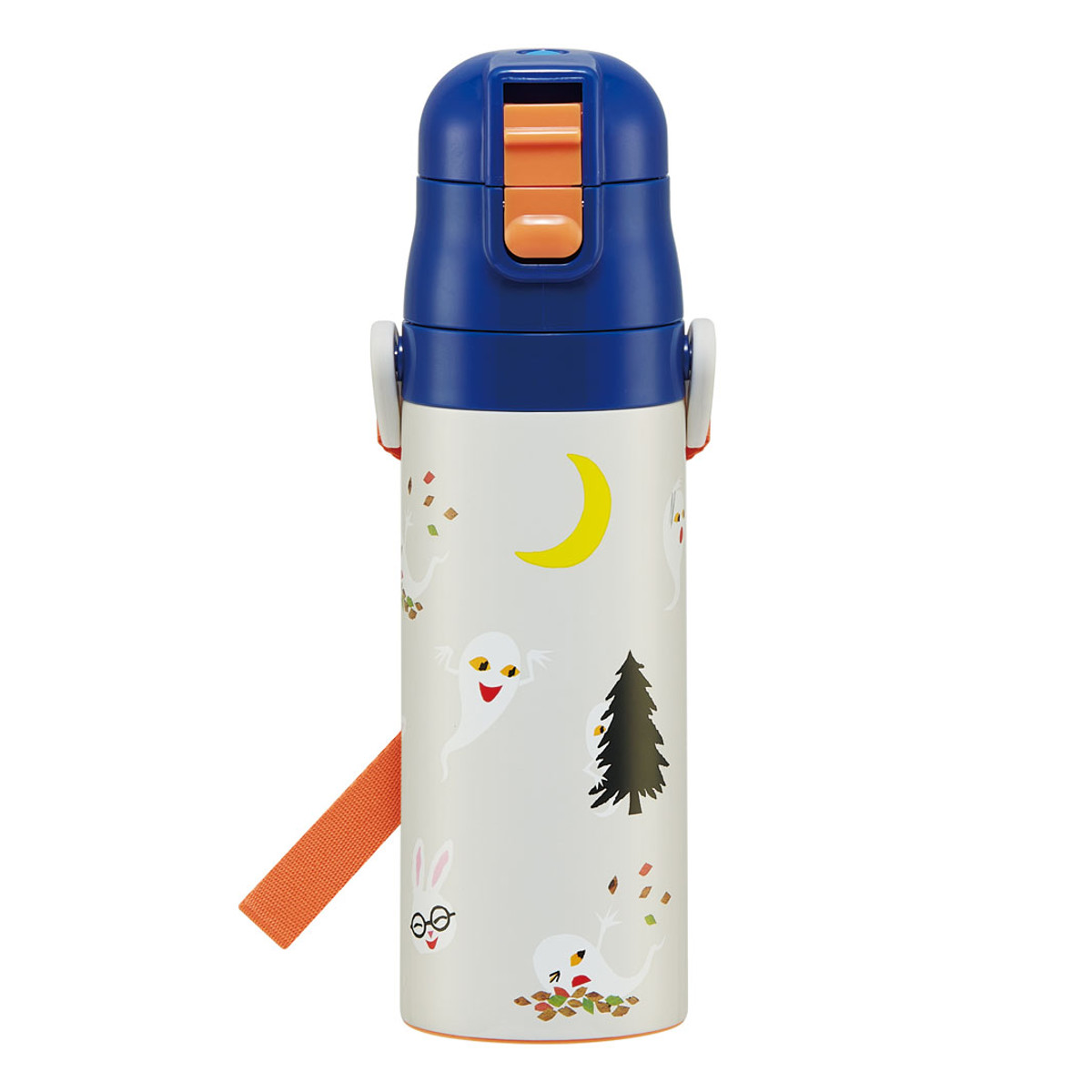 水筒 470ml 超軽量ダイレクトボトル めがねうさぎ ( 保冷 軽量 直飲み ワンタッチ ステンレスボトル 子供用水筒 子供 直のみ 軽い 超軽量 ワンプッシュ ダイレクトボトル ダイレクト ボトル ステンレス )