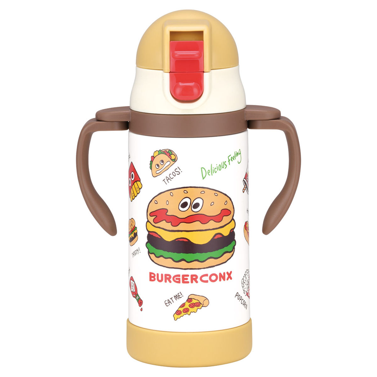 水筒 ストローステンマグ バーガーコンクス 2way 保冷 軽量 350ml ストロー付き 子ども ( ベビーマグ ストローマグ ステンレス 子供 ショルダー 肩掛け ベビー トレーニングマグ マグ ストロー 赤ちゃん マグボトル かわいい )