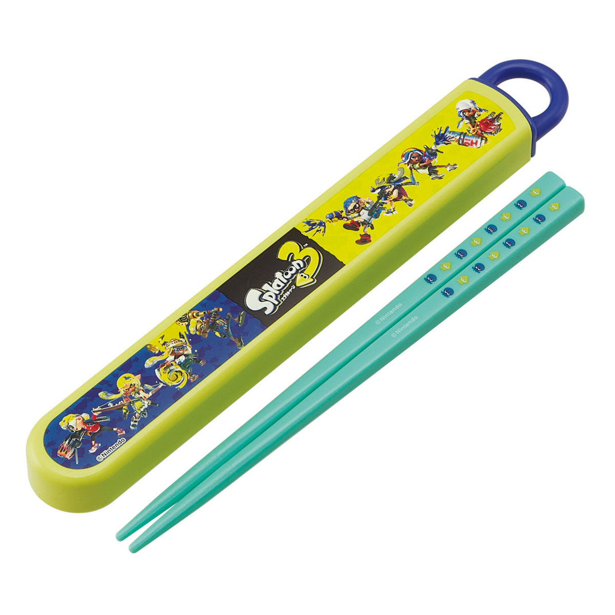 箸箱セット 抗菌 箸 16.5cm 音の鳴らない キャラクター ( ディズニー100周年 にゃんこ大戦争 ノラネコぐんだん ポケモン プラレール 子供 お箸 ケース セット カトラリー 食洗機対応 日本製 ) 【スプラトゥーン3】 スプラトゥーン3