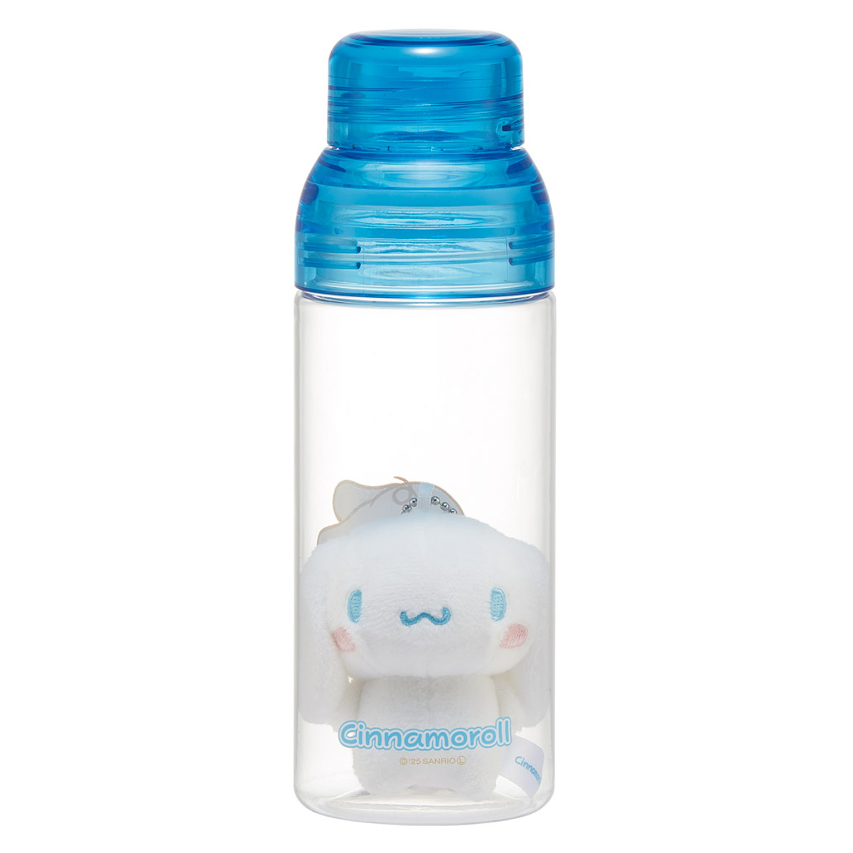 水筒 480ml マスコット入りボトル シナモロール ( 子供用 プラスチック製 ダイレクトボトル 直飲み クリア マスコット付き プラスチック 透明 セパレート ネジ式 軽量 ボトル マイボトル キッズ )