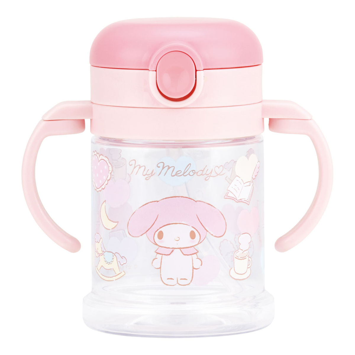 ストローマグ 折りたたみ 260ml マイメロディ 両手ハンドル付き ( マグ ベビーマグ 両手マグ 取っ手 トレーニングマグ ストロー飲み ベビー おでかけ トレーニングコップ ストロー 赤ちゃん プラスチック ベビー用マグ かわいい )