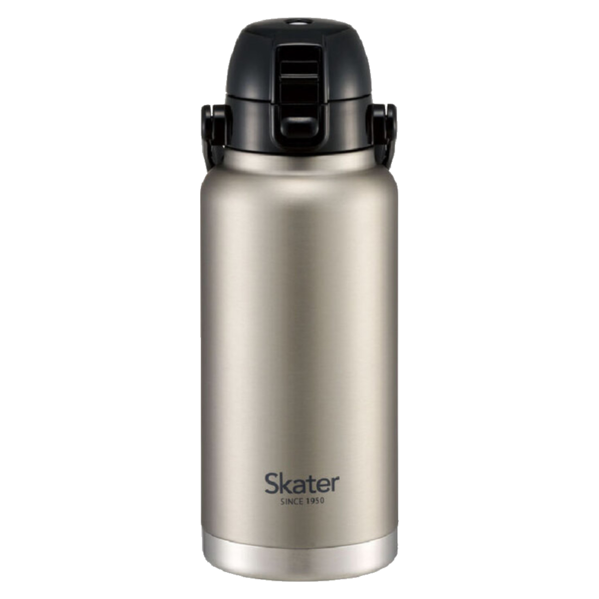 水筒 1L ハンドル付ダイレクトボトル 保冷専用 ( 保冷 直飲み ワンタッチ 大容量 真空二重 スポーツボトル ダイレクトボトル ワンプッシュ 広口 大口径 ハンドル付き シンプル ステンレスボトル 子供 大人 1000ml ) 【シルバー】 シルバー