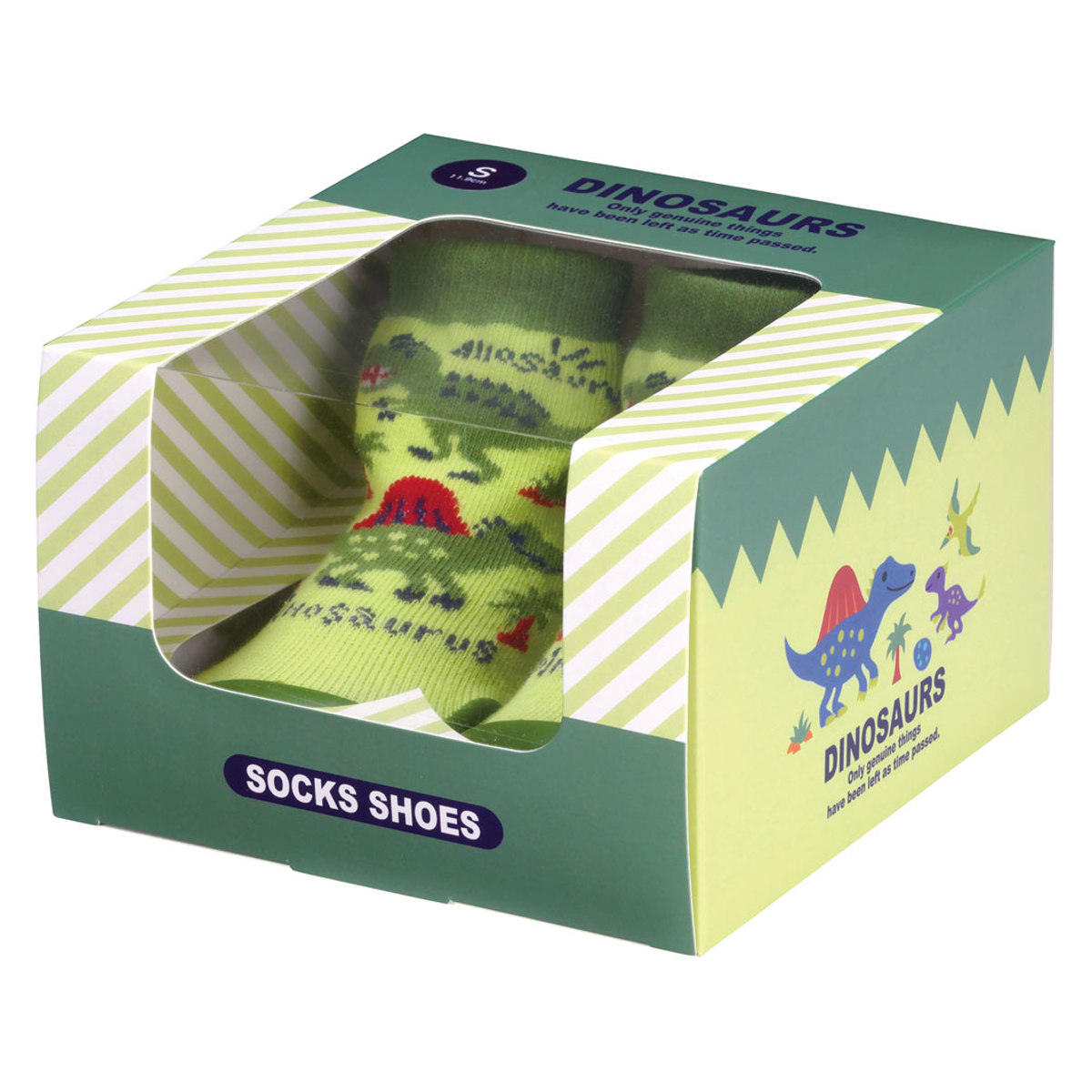 ソックス シューズ ベビー ギフトボックス S 11.9cm ディノサウルス ( ソックスシューズ 靴下 くつした トレーニングシューズ 赤ちゃん 子ども プレゼント ファーストシューズ ルームシューズ 出産祝い BOX入り ギフト かわいい )
