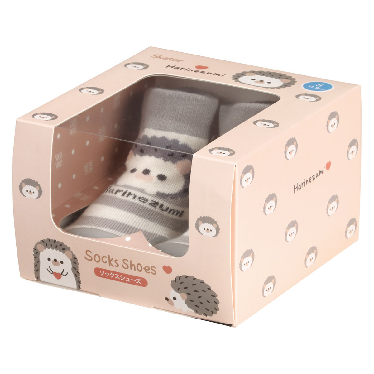 ソックス シューズ ベビー ギフトボックス S 11.9cm ハリネズミ ( ソックスシューズ 靴下 くつした トレーニングシューズ 赤ちゃん 子ども プレゼント ファーストシューズ ルームシューズ 出産祝い BOX入り ギフト かわいい )
