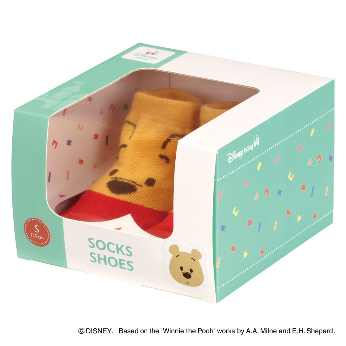 ソックス シューズ ベビー ギフトボックス S 11.9cm くまのプーさん ( ソックスシューズ 靴下 くつした トレーニングシューズ 赤ちゃん 子ども プレゼント ファーストシューズ ルームシューズ 出産祝い BOX入り ギフト かわいい )