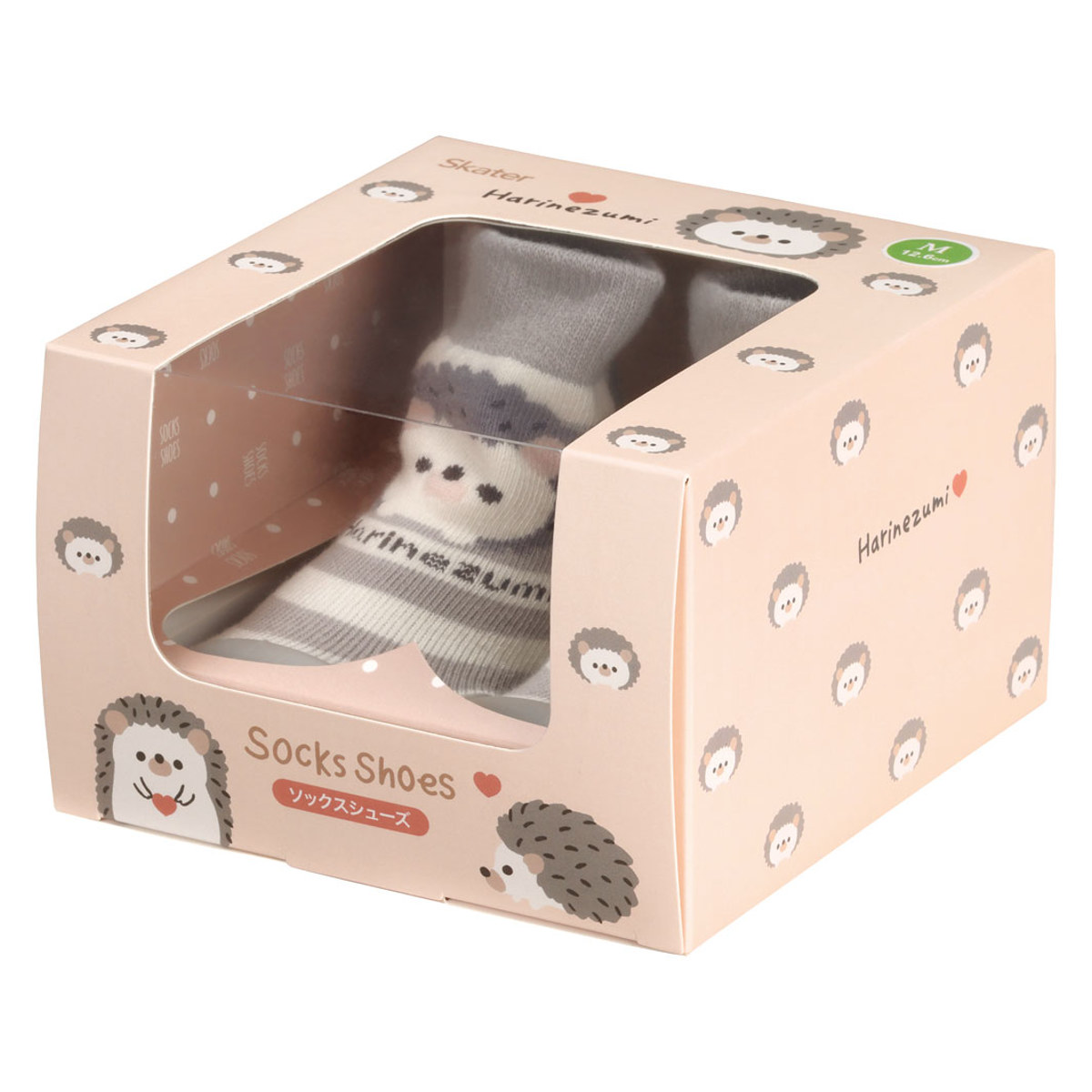 ソックス シューズ ベビー ギフトボックス M 12.6cm ハリネズミ ( ソックスシューズ 靴下 くつした トレーニングシューズ 赤ちゃん 子ども プレゼント ファーストシューズ ルームシューズ 出産祝い BOX入り ギフト かわいい )