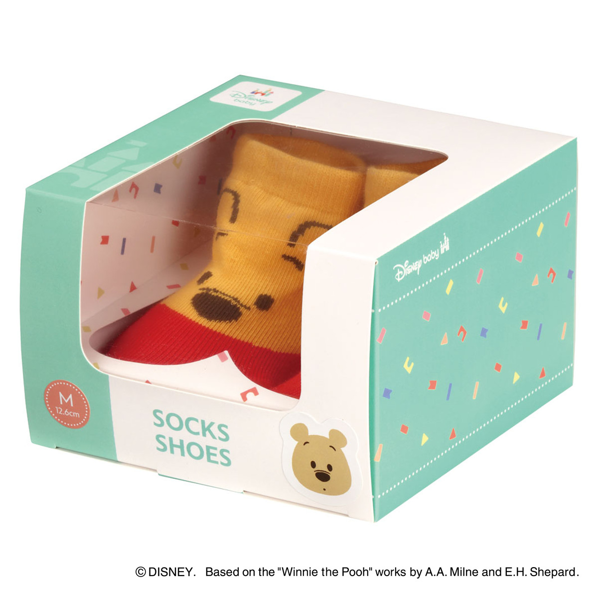ソックス シューズ ベビー ギフトボックス M 12.6cm くまのプーさん ( ソックスシューズ 靴下 くつした トレーニングシューズ 赤ちゃん 子ども プレゼント ファーストシューズ ルームシューズ 出産祝い BOX入り ギフト かわいい )