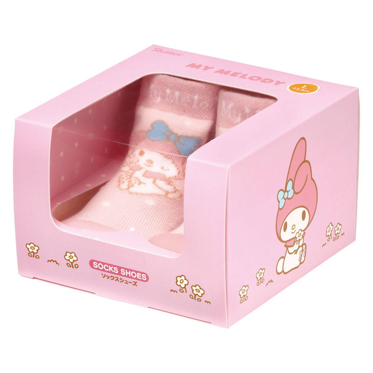 ソックス シューズ ベビー ギフトボックス L 13.3cm マイメロディ ( ソックスシューズ 靴下 くつした トレーニングシューズ 赤ちゃん 子ども プレゼント ファーストシューズ ルームシューズ 出産祝い BOX入り ギフト かわいい )