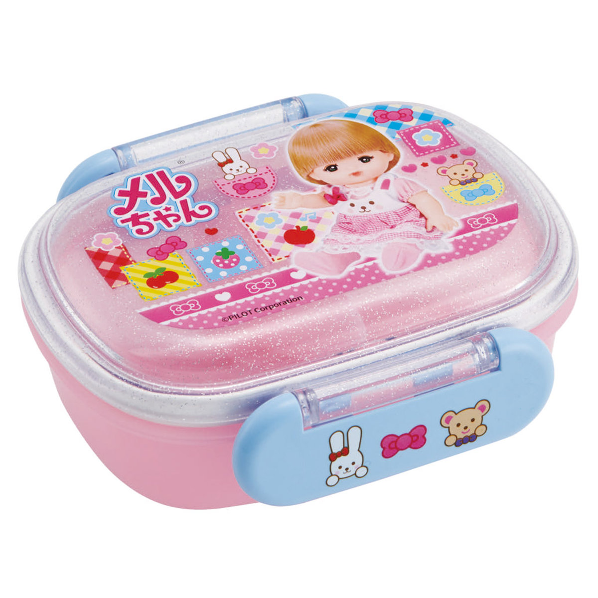 弁当箱 270ml ふわっとタイトランチ メルちゃん ( お弁当箱 1段 ランチボックス 食洗機対応 レンジ対応 抗菌 日本製 ドーム蓋 キッズ 子供 食洗機OK レンジOK お弁当 弁当 一段 2点ロック 銀 AG 抗菌加工 )