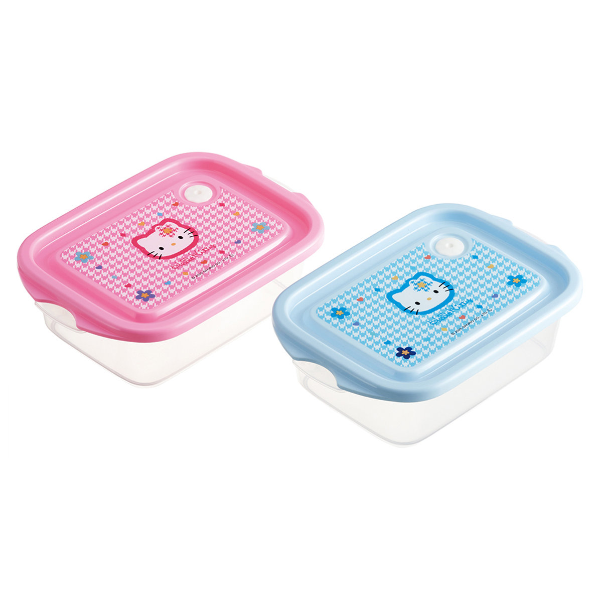 弁当箱 抗菌シールボックスM2P キティ カオハナ ( ハローキティ お弁当箱 抗菌 シール容器 M 2個セット レンジ対応 保存容器 500ml 2個 セット 抗菌加工 ランチボックス 電子レンジ 対応 1段 アウトドア )