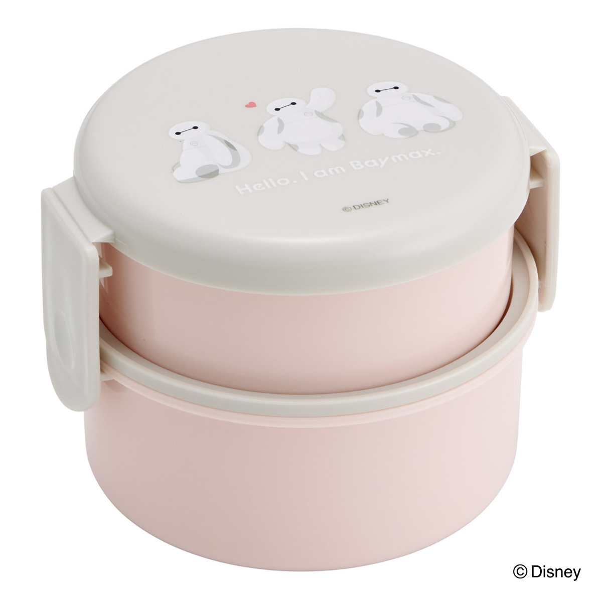 弁当箱 2段 500ml 丸型ランチボックス2段 ベイマックス SWEET ( お弁当箱 丸型 ランチボックス レンジ対応 日本製 レンジOK お弁当 弁当 フォーク付き おにぎり 子ども用お弁当箱 2段弁 )