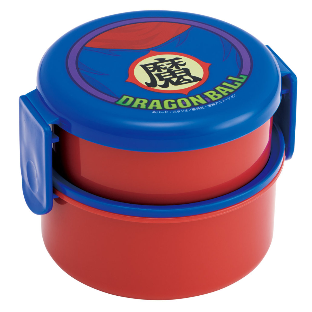 弁当箱 二段 500ml 丸型ランチボックス2段 ドラゴンボール魔 ( お弁当箱 丸型 ランチボックス レンジ対応 日本製 レンジOK お弁当 弁当 フォーク付き おにぎり 子ども用お弁当箱 2段弁 )