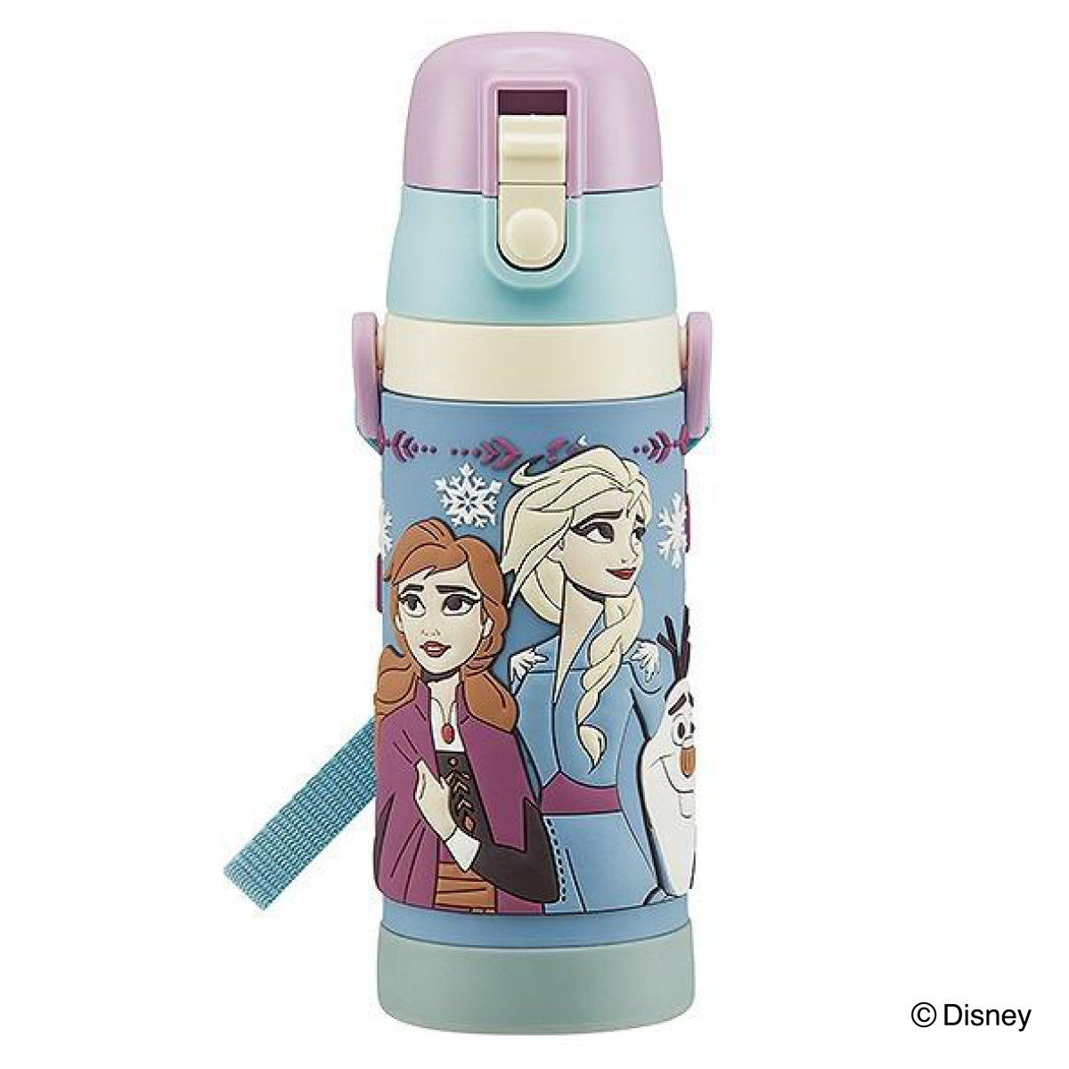 水筒 ステンレス 直飲み 3Dロック付ダイレクトボトル アナと雪の女王 480ml 子供 ( 保冷 幼稚園 保育園 アナユキ 3D キッズ キャラクター ワンプッシュ 直飲みステンレス ステンレス製 子供用水筒 ボトル キャラ )