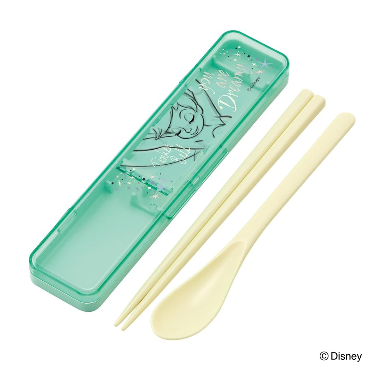 コンビセット ティンカーベル 箸 スプーン ( 食洗機対応 18センチ お箸 音の鳴らない カトラリー 抗菌 日本製 食洗機OK カトラリーセット 銀 AG 持ち運び お弁当 弁当 抗菌加工 箸箱 )