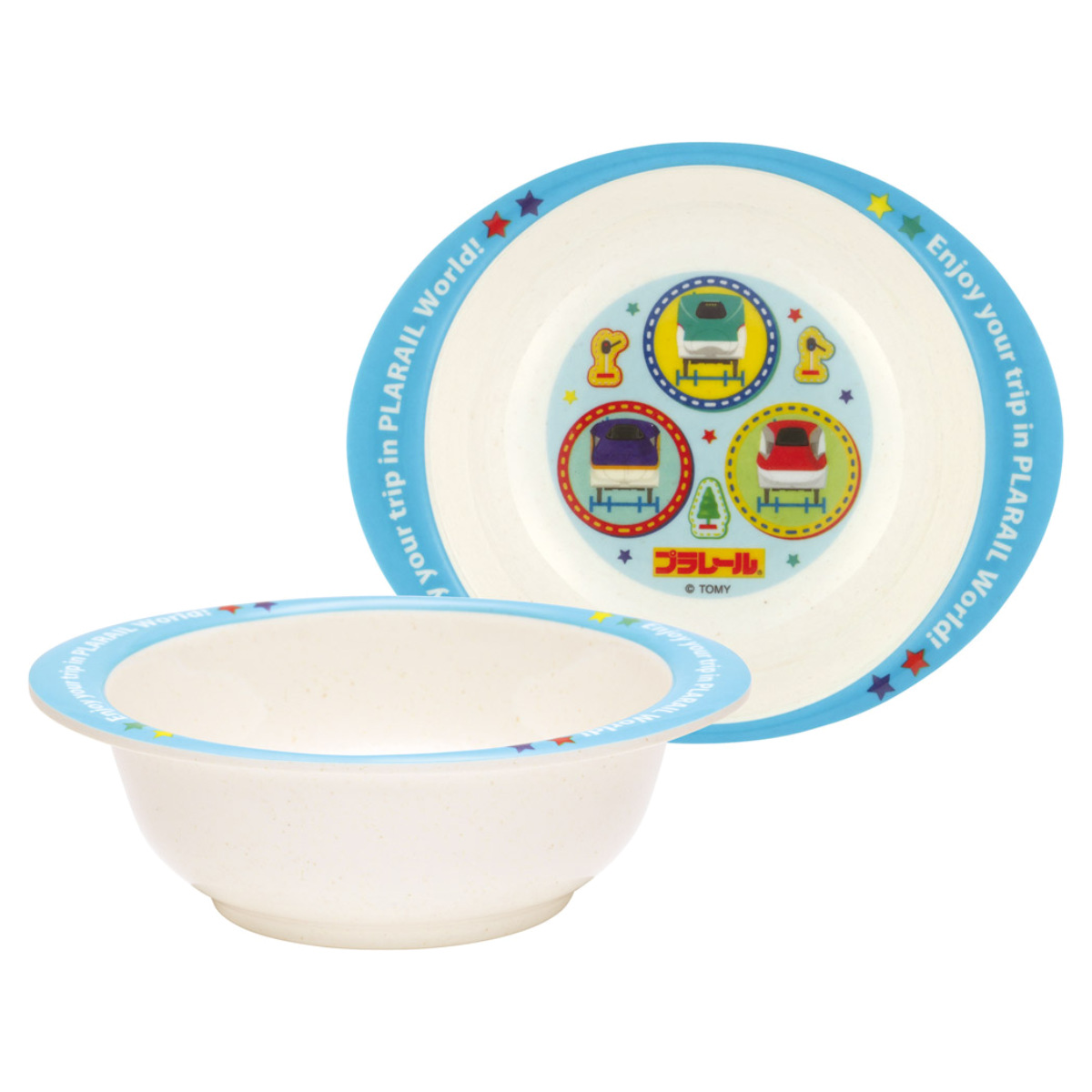 ボウル バンブーメラミン プラレール ( 食洗機対応 皿 お皿 深皿 メラミン 子ども用 割れにくい 食器 キッズ キャラクター 電車 新幹線 )