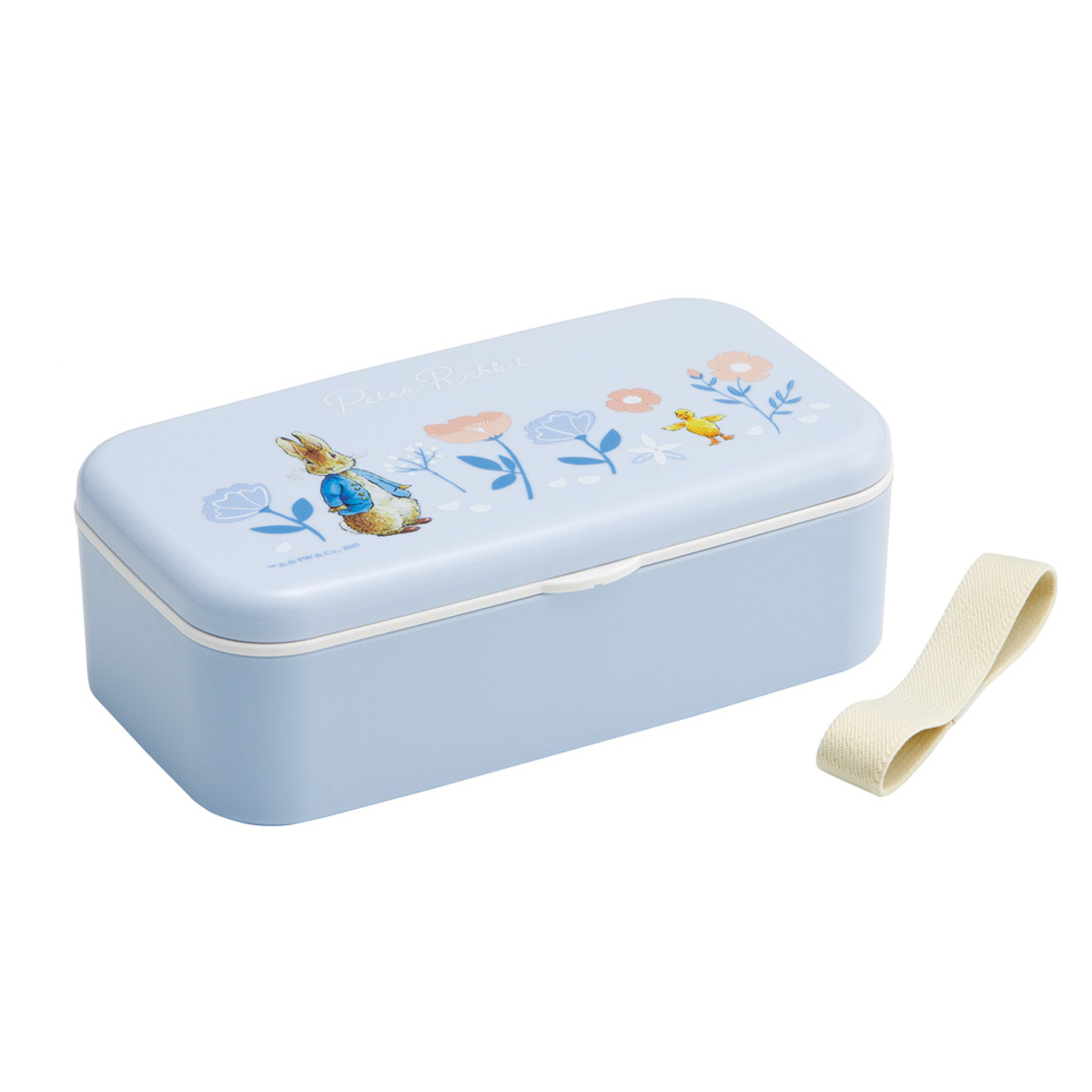 弁当箱 600ml 箸付ランチボックス ピーターラビット シトロン ( お弁当箱 ランチボックス レンジ対応 食洗機対応 箸付き 日本製 レンジOK 食洗機OK 一段 弁当 お弁当 仕切り付き ランチベルト 子ども 大人 )