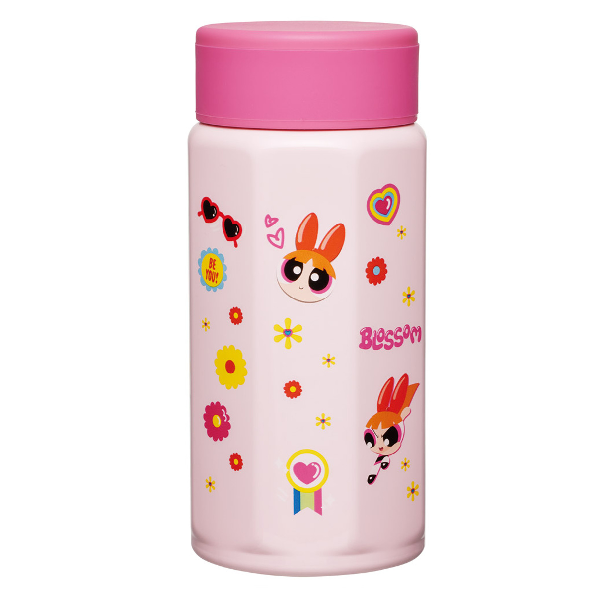 水筒 350ml 八角ステンレスボトル パワーパフガールズ ( マグボトル 保温 保冷 直飲み マグ W飲み口 ボトル コンパクト 広口 八角形 ステンレス ステンレスボトル マイボトル ミニボトル スリム )