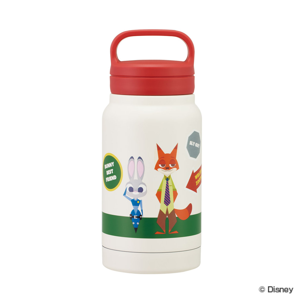 水筒 350ml スクリューハンドルマグボトル ズートピア/ワッペン ( 直飲み 保温 保冷 マグボトル ステンレスボトル ハンドル付き 真空二重構造 マグ ボトル ダイレクトボトル ステンレス マイボトル アウトドア コンパクト )