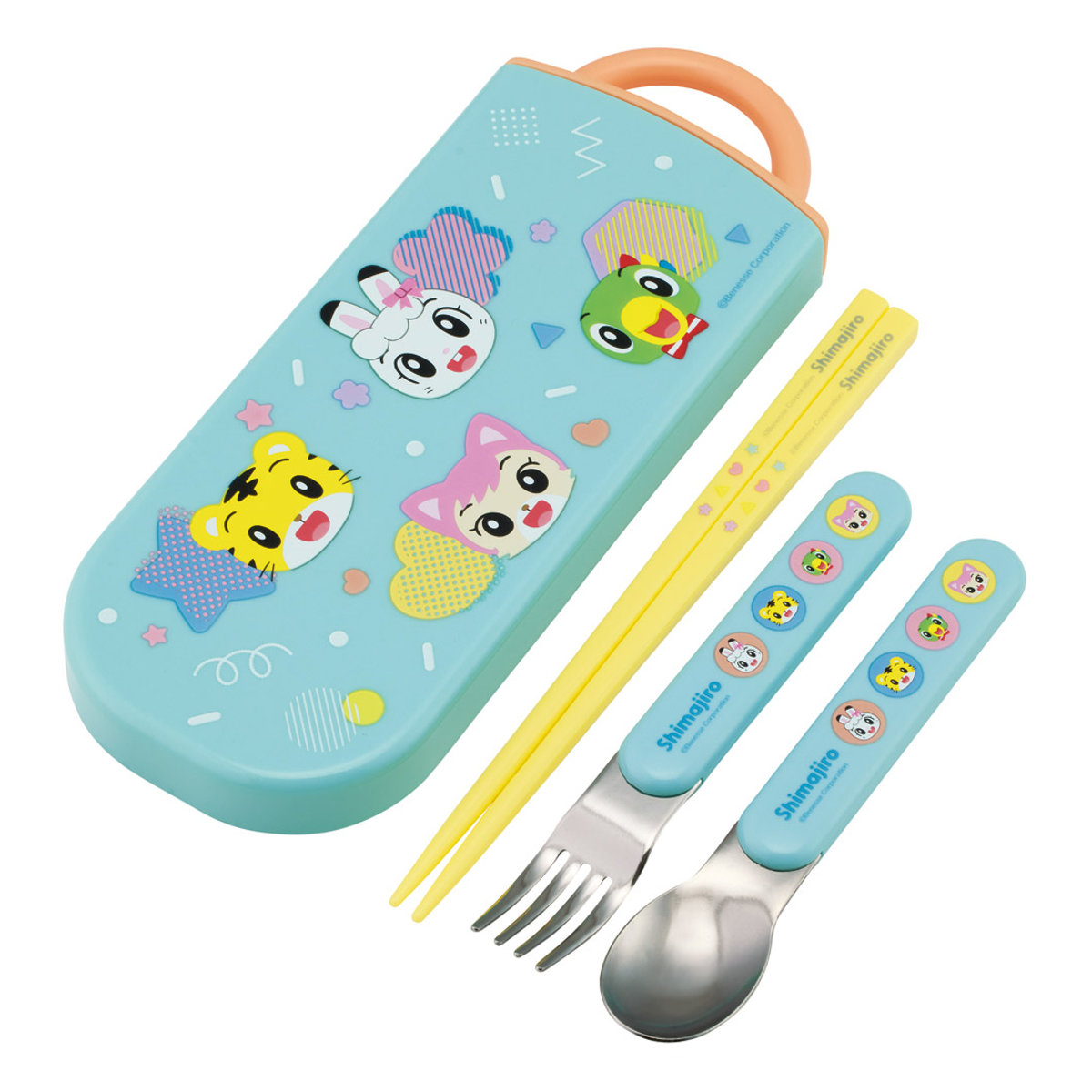 トリオセット 食洗機対応スライド式トリオ しまじろうPOP ( 食洗機対応 カトラリーセット お箸 抗菌 子供 日本製 食洗機OK カトラリー お弁当 弁当 幼稚園 保育園 給食 キッズ 抗菌加工 )