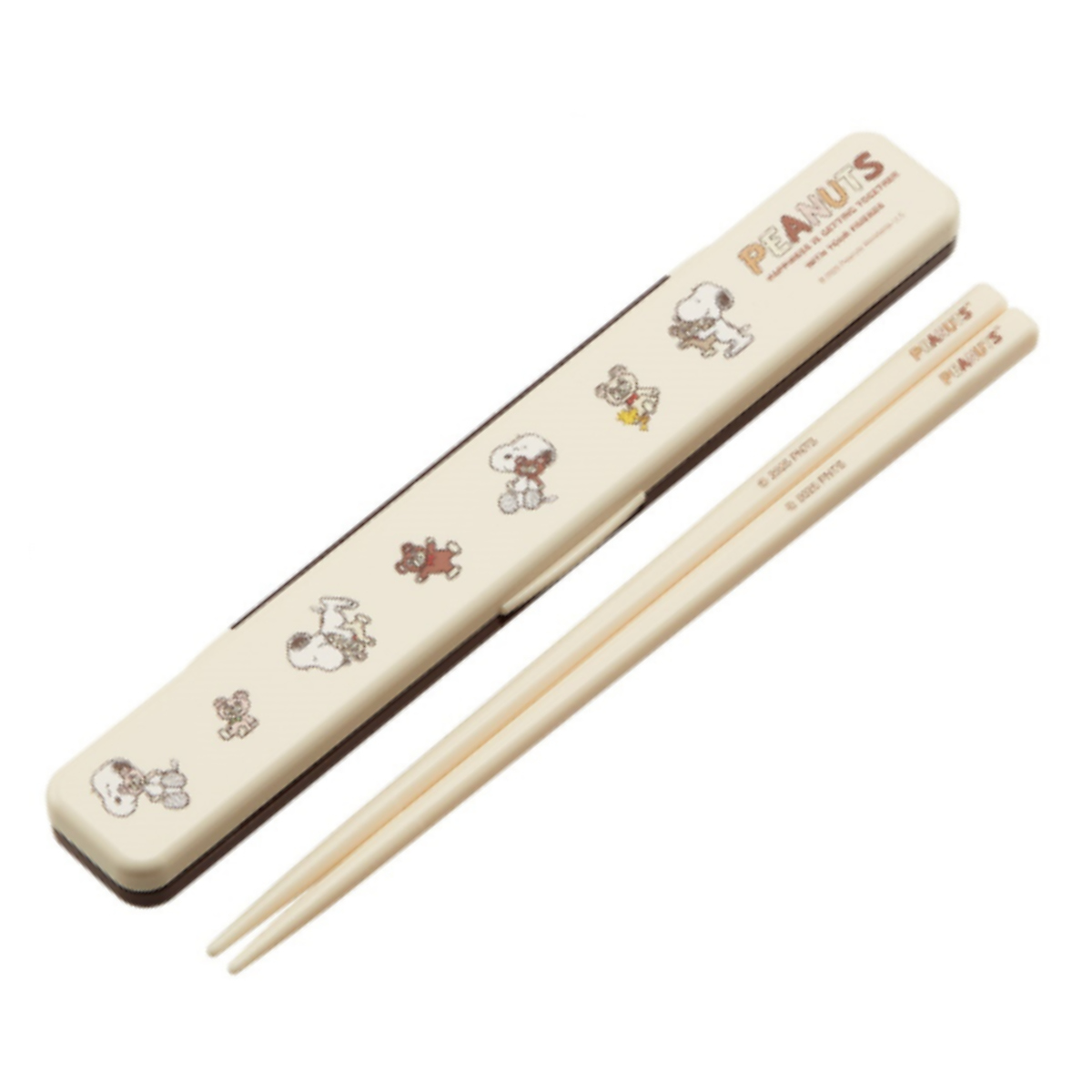 音の鳴らない箸・箸箱セット SN and BEAR ( スヌーピー 箸箱セット 箸 お箸 箸箱 セット 食洗機対応 大人用 日本製 食洗器OK 音が鳴らない カトラリーセット 持ち運び 携帯 カトラリー お箸セット 通勤 通学 )