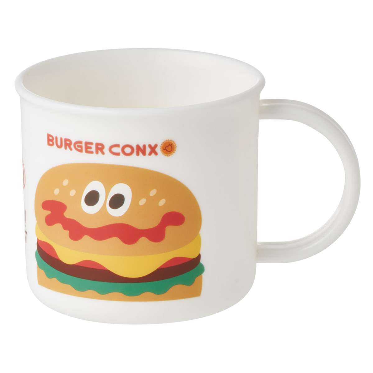 コップ 200ml 食洗機対応プラコップ バーガーHELLO ( プラコップ 耐熱 食洗機対応 レンジ対応 割れにくい 日本製 プラスチック製 食洗機OK レンジOK 給食 小さい 軽量 マグ プラ カップ )