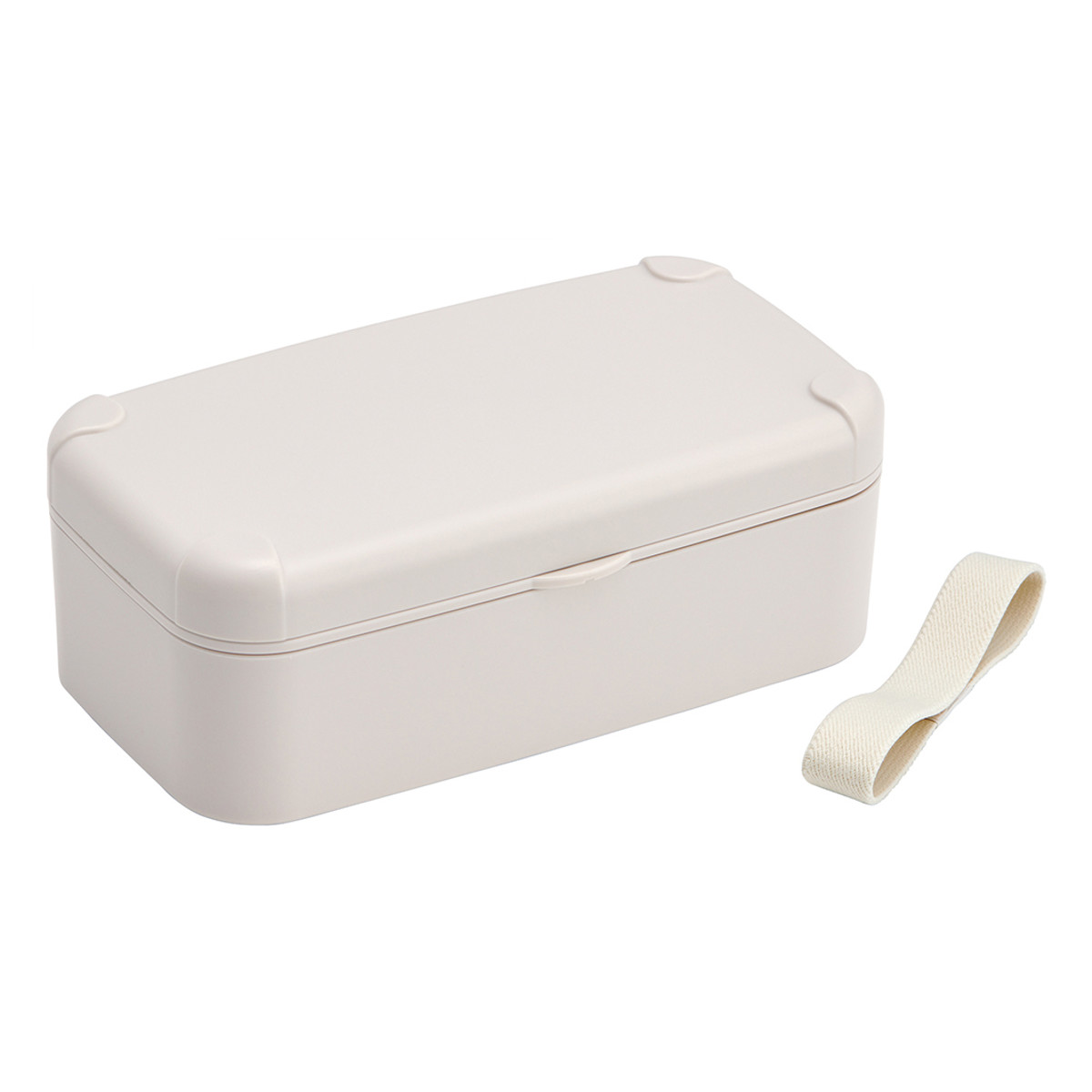 弁当箱 600ml 1段 スマホスタンドランチ ( お弁当箱 ランチボックス レンジ対応 食洗機対応 箸付き 日本製 レンジOK 食洗機OK 一段 弁当 お弁当 仕切り付き ランチベルト 大人 ) 【ベージュ】 ベージュ