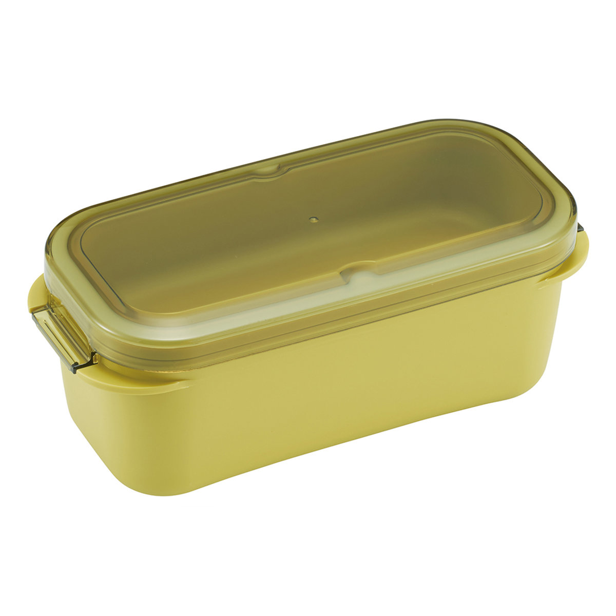 弁当箱 570ml ラク洗2段ランチボックス パッキン一体 ( お弁当箱 ランチボックス レンジ対応 食洗機対応 2way 日本製 レンジOK 食洗機OK 一段 二段 弁当 お弁当 洗いやすい 大人 子ども ) 【アンバーイエロー】 アンバーイエロー