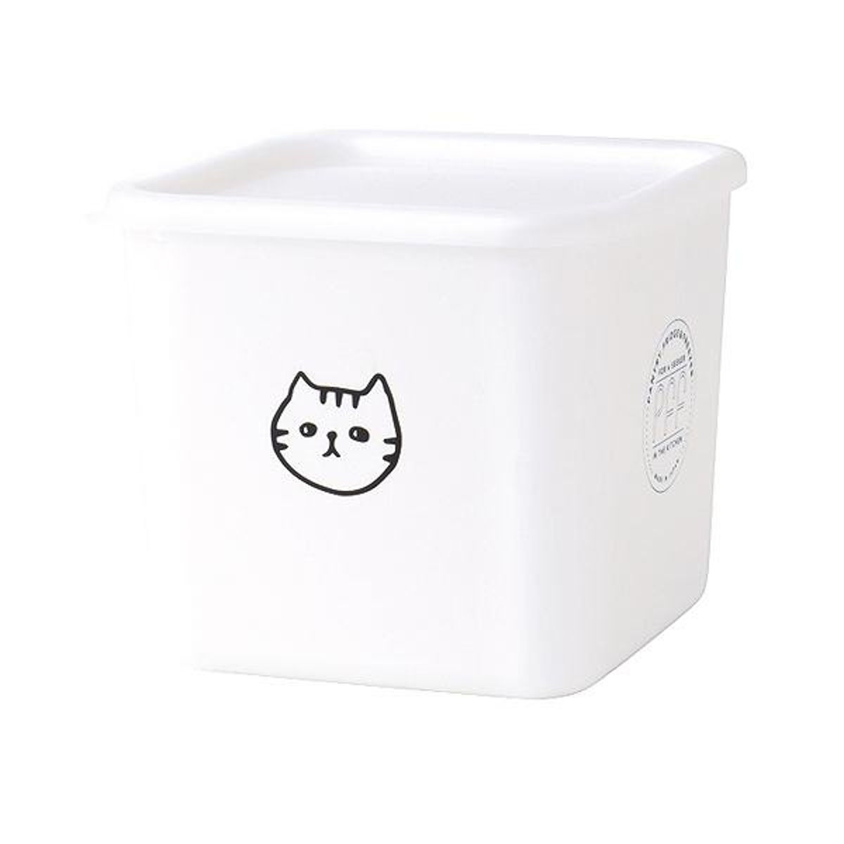保存容器 1.1L 猫柄 角型 PFF NECO スクエアストッカー M 樹脂製 ( 保存 容器 フードストッカー キャニスター 電子レンジ対応 冷凍庫対応 食洗器対応 ストッカー スタッキング 白 おしゃれ ネコ ねこ 猫 )