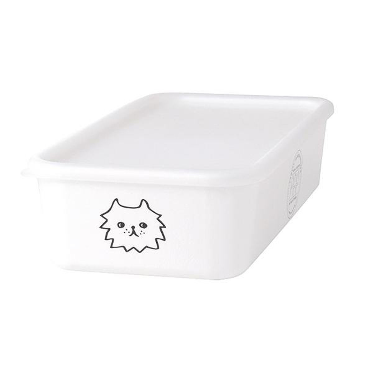 保存容器 1L 猫柄 レクタングル PFF NECO スクエアストッカー L-1 樹脂製 ( 保存 容器 フードストッカー キャニスター 電子レンジ対応 冷凍庫対応 食洗器対応 ストッカー スタッキング 白 おしゃれ ネコ ねこ 猫 )
