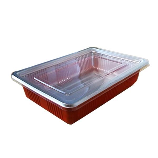 dショッピング |使い捨て容器 フード 赤底 7号 100個入