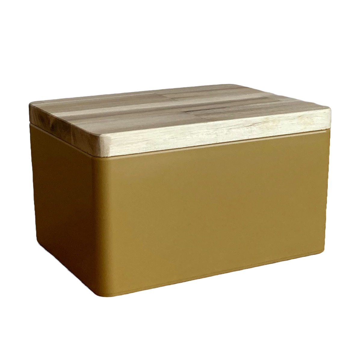 収納ボックス KITOHAKO ふた付き 小物入れ 幅15×奥行11×高さ8cm 日本製 ( 収納 ボックス ケース 小物収納 ふた フタ付き 蓋 木製 木 天然木 インテリア カラフル カラー 入れ物 保管 ストック 天然素材 プラスチック 樹脂 雑貨 ) 【マスタード】 マスタード