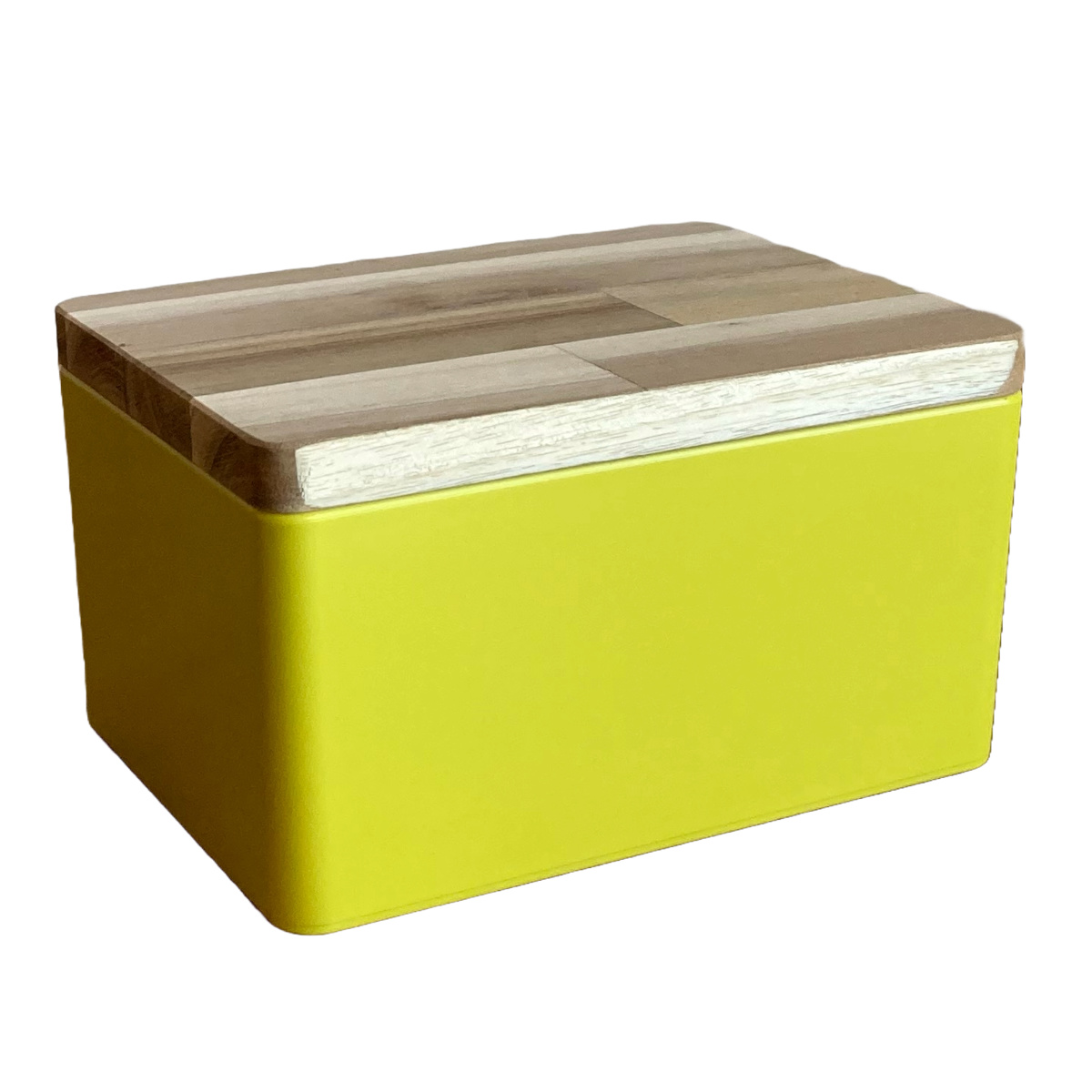 収納ボックス KITOHAKO ふた付き 小物入れ 幅15×奥行11×高さ8cm 日本製 ( 収納 ボックス ケース 小物収納 ふた フタ付き 蓋 木製 木 天然木 インテリア カラフル カラー 入れ物 保管 ストック 天然素材 プラスチック 樹脂 雑貨 ) 【ネオンイエロー】 ネオンイエロー