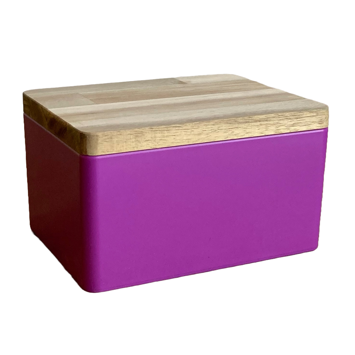 収納ボックス KITOHAKO ふた付き 小物入れ 幅15×奥行11×高さ8cm 日本製 ( 収納 ボックス ケース 小物収納 ふた フタ付き 蓋 木製 木 天然木 インテリア カラフル カラー 入れ物 保管 ストック 天然素材 プラスチック 樹脂 雑貨 ) 【ネオンパープル】 ネオンパープル
